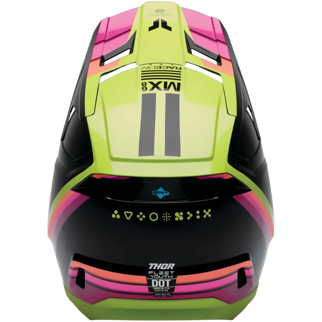 Crosshjälm Fleet Defy Svart Rosa Gul THOR s – bild 4
