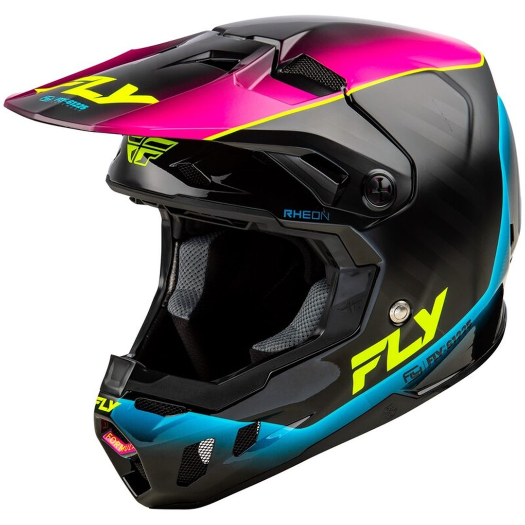 Crosshjälm Formula Cc L.e. Underglow Grå/rosa/blå FLY RACING XL
