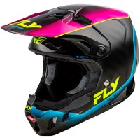 Crosshjälm Formula Cc L.e. Underglow Grå/rosa/blå FLY RACING