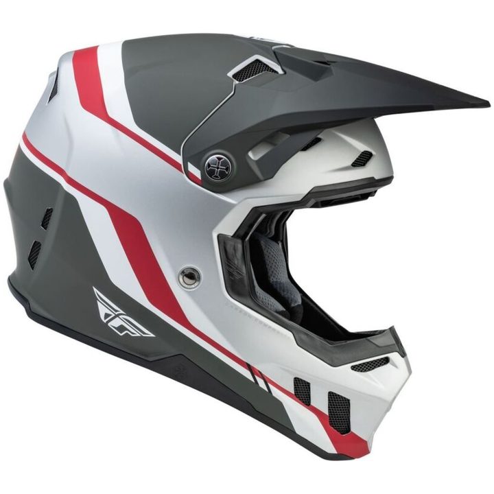 Crosshjälm Formula Cc Matt Silver/röd/vit FLY RACING XS – bild 2