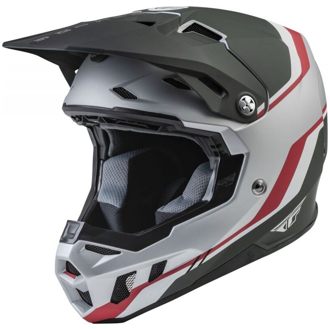 Crosshjälm Formula Cc Matt Silver/röd/vit FLY RACING XS