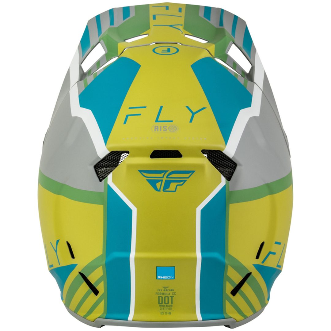 Crosshjälm Formula CC Strike Grå Grön Turkos FLY RACING s – bild 3