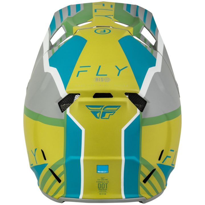 Crosshjälm Formula CC Strike Grå Grön Turkos FLY RACING s – bild 3