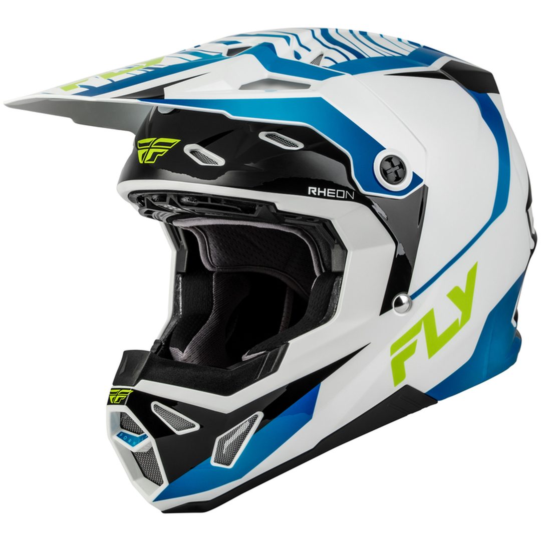 Crosshjälm Formula CP Charge Vit Blå Svart FLY RACING XL
