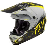 Crosshjälm Formula Cp Manic Matt Grå/svart/gul FLY RACING