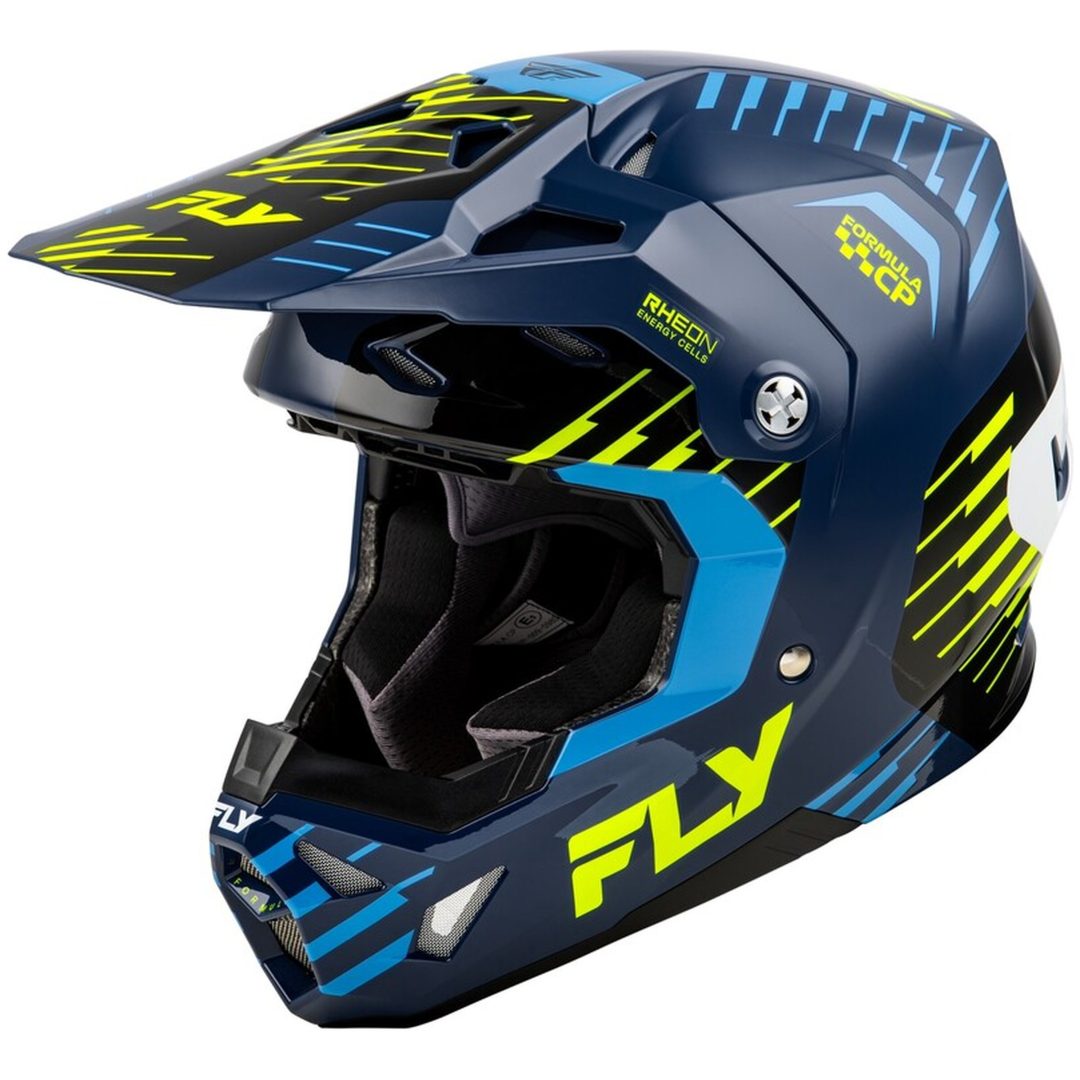 Crosshjälm Formula Cp Slice Marin/hi-vis/vit/blå/gul FLY RACING s