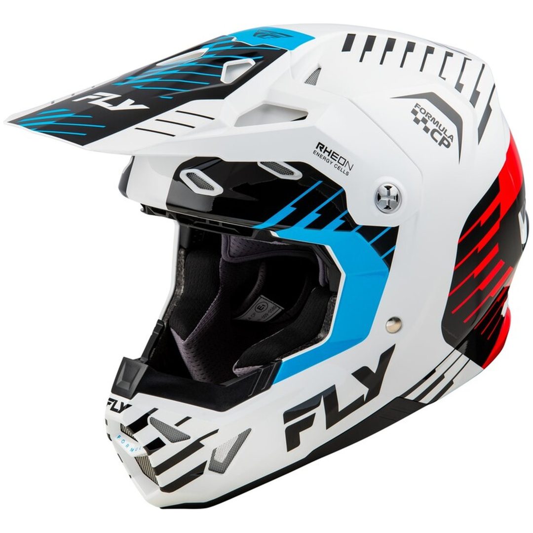 Crosshjälm Formula Cp Slice Vit/röd/cyan/blå FLY RACING XL