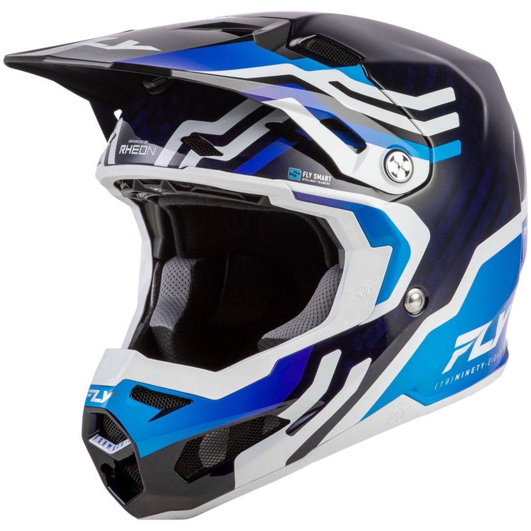 Crosshjälm Formula S Carbon Byte Blå/Vit FLY RACING s