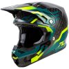 Crosshjälm Formula S Carbon Byte Svart/Turkos/Lime FLY RACING s – miniatyr 1