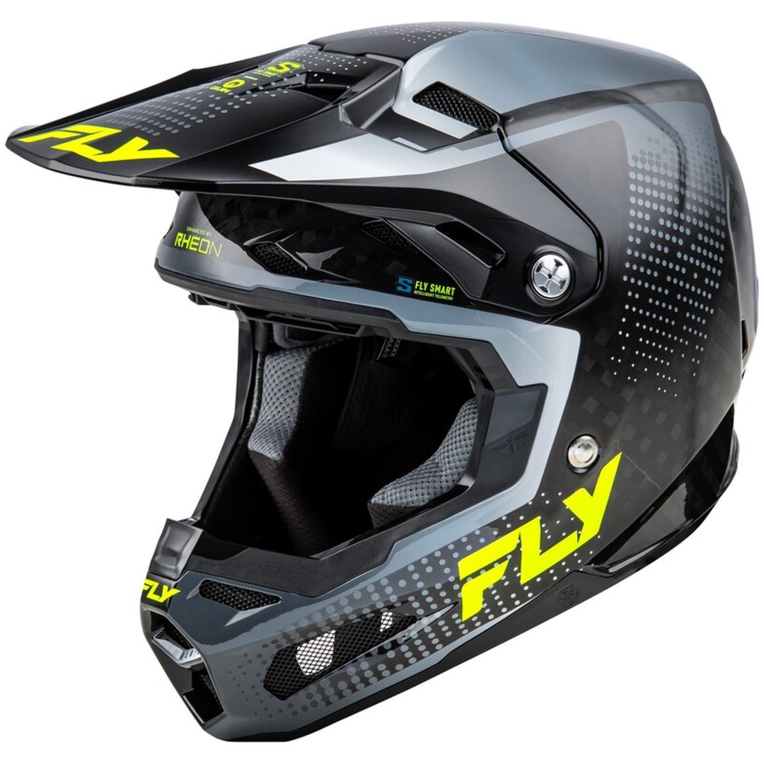 Crosshjälm Formula S Carbon Protocol Svart/grå/hi-vis Gul FLY RACING M