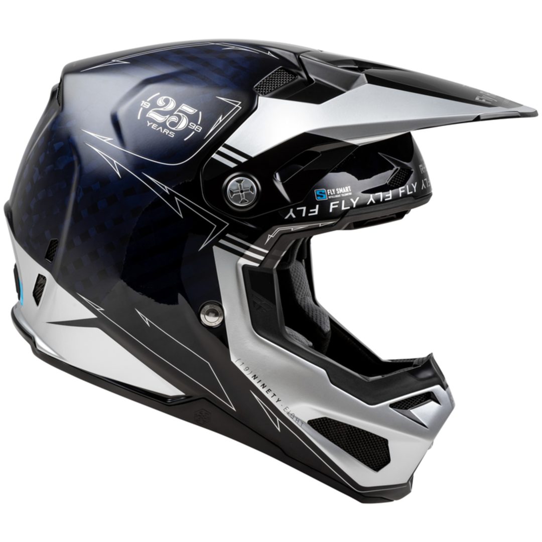 Crosshjälm Formula Smart Carbon Legacy Blå Kolfiber/silver FLY RACING XL – bild 2
