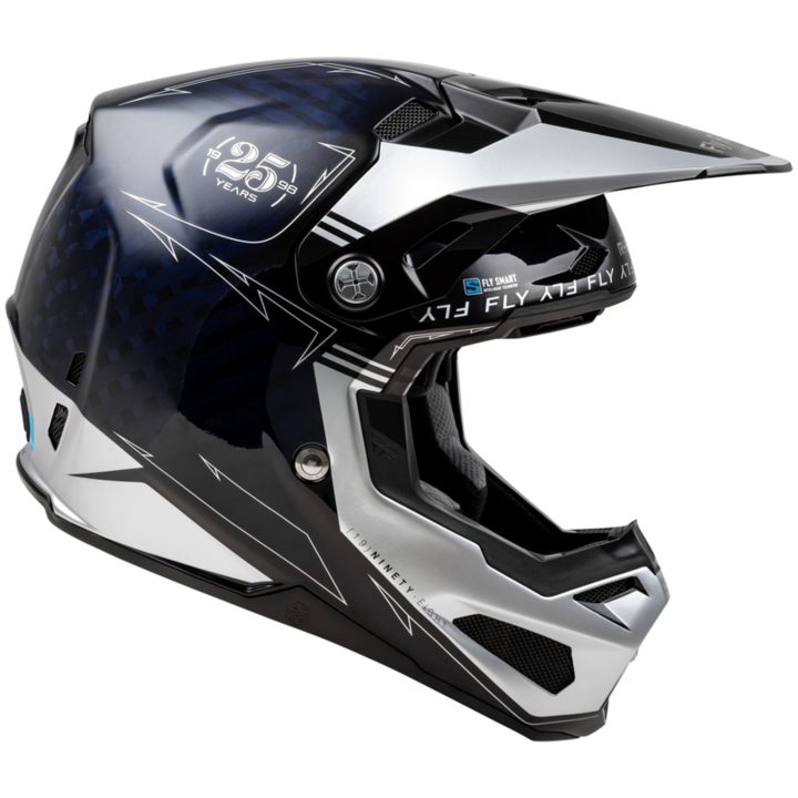 Crosshjälm Formula Smart Carbon Legacy Blå Kolfiber/silver FLY RACING XL – bild 2