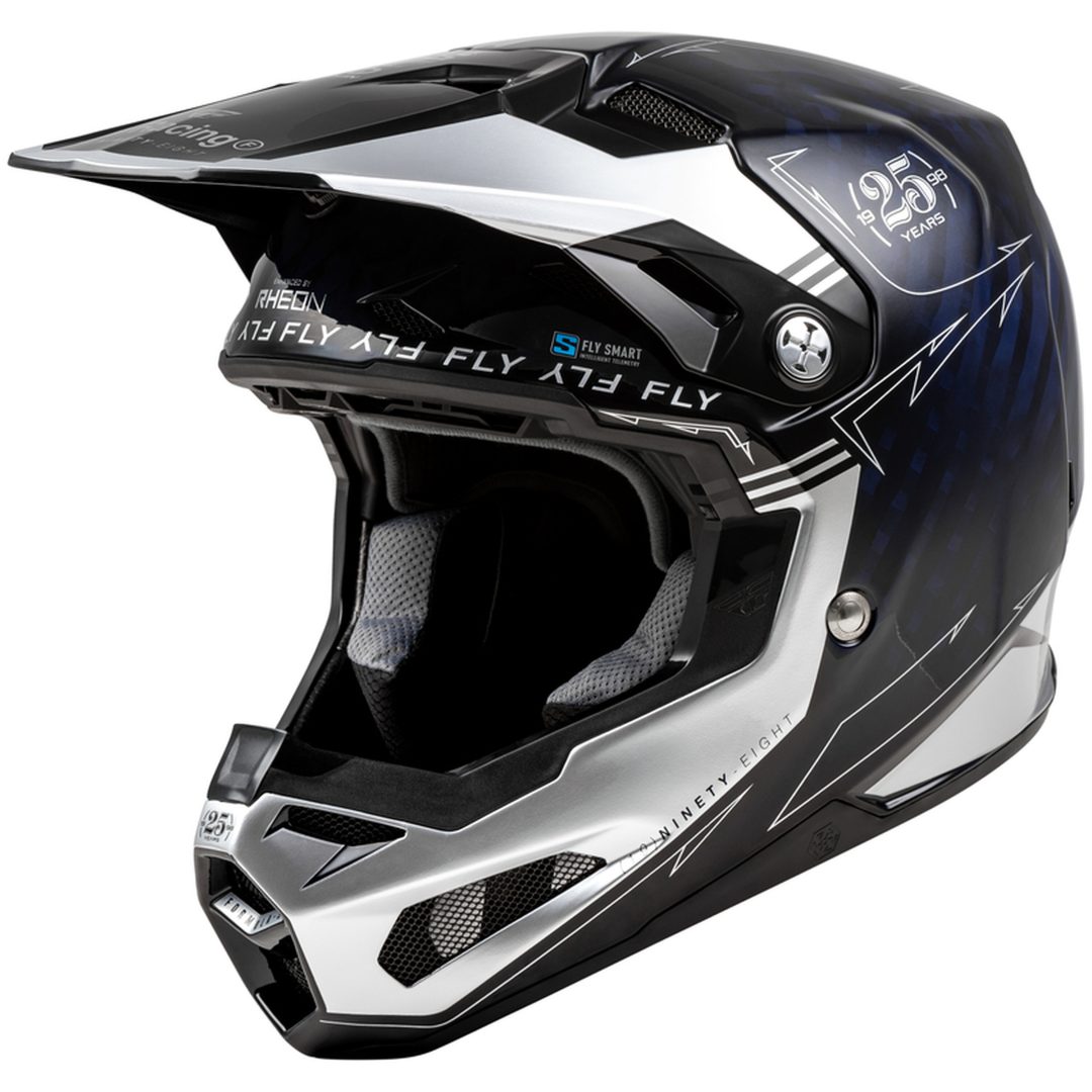 Crosshjälm Formula Smart Carbon Legacy Blå Kolfiber/silver FLY RACING XL