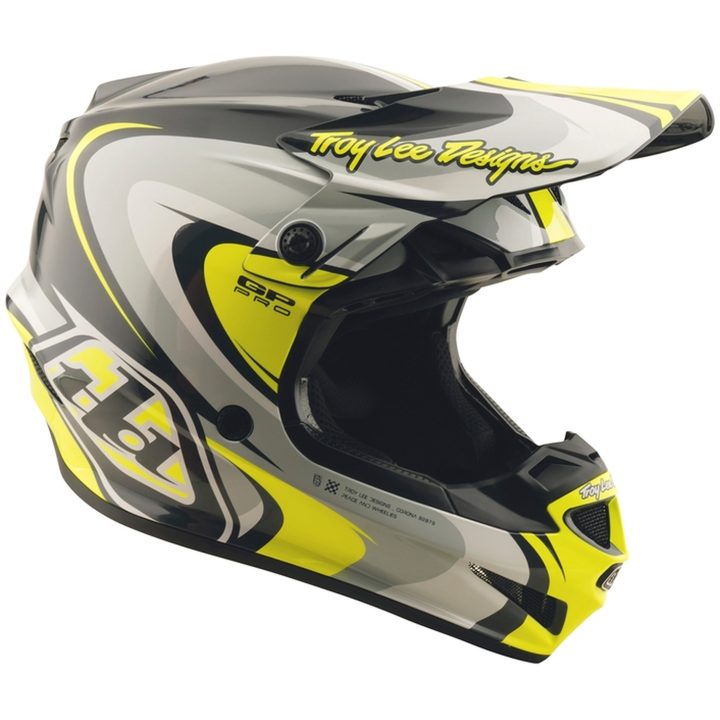 Crosshjälm GP Pro Crossover Blank Grå/Gul TROY LEE DESIGNS Small – bild 2