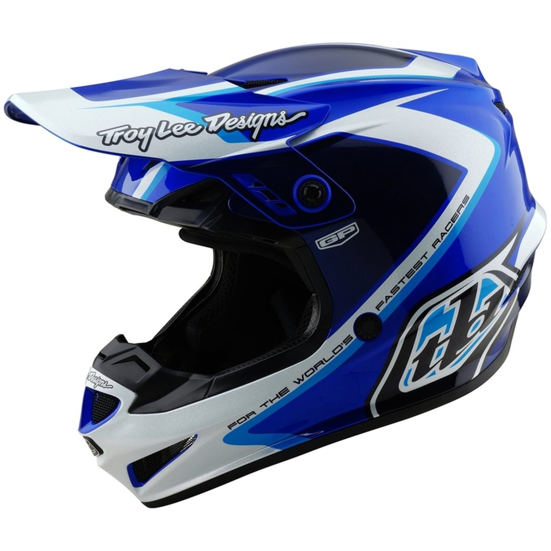 Crosshjälm GP Shutter Blå/Vit TROY LEE DESIGNS Large Barn