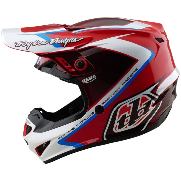 Crosshjälm GP Shutter Röd/Vit Blank TROY LEE DESIGNS Large Barn – bild 5