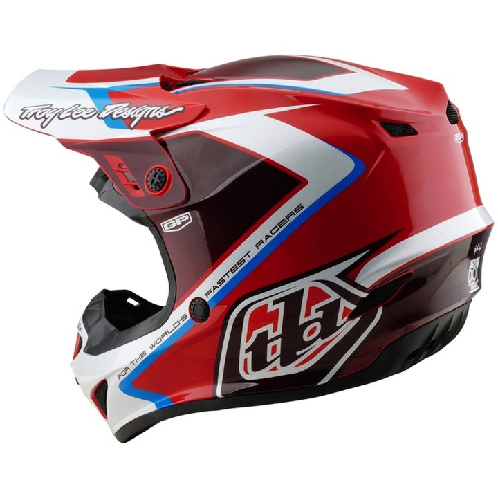 Crosshjälm GP Shutter Röd/Vit Blank TROY LEE DESIGNS Large Barn – bild 6