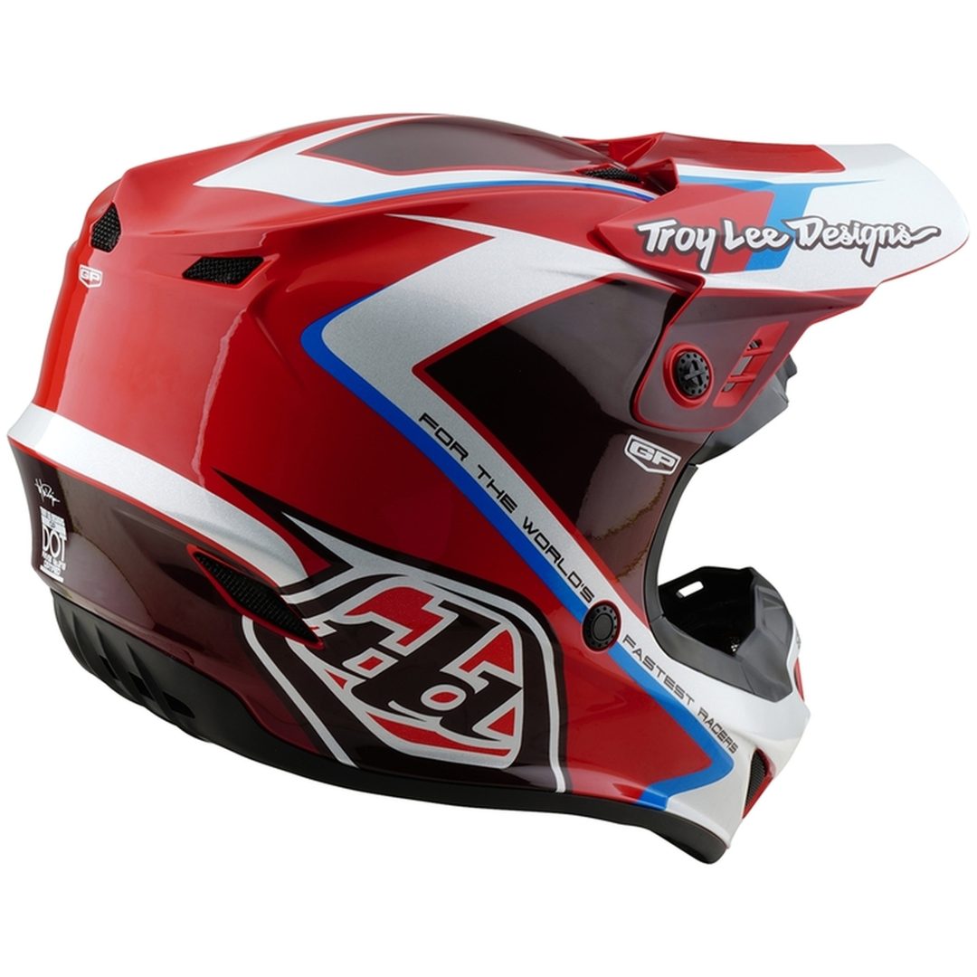 Crosshjälm GP Shutter Röd/Vit Blank TROY LEE DESIGNS Large Barn – bild 7