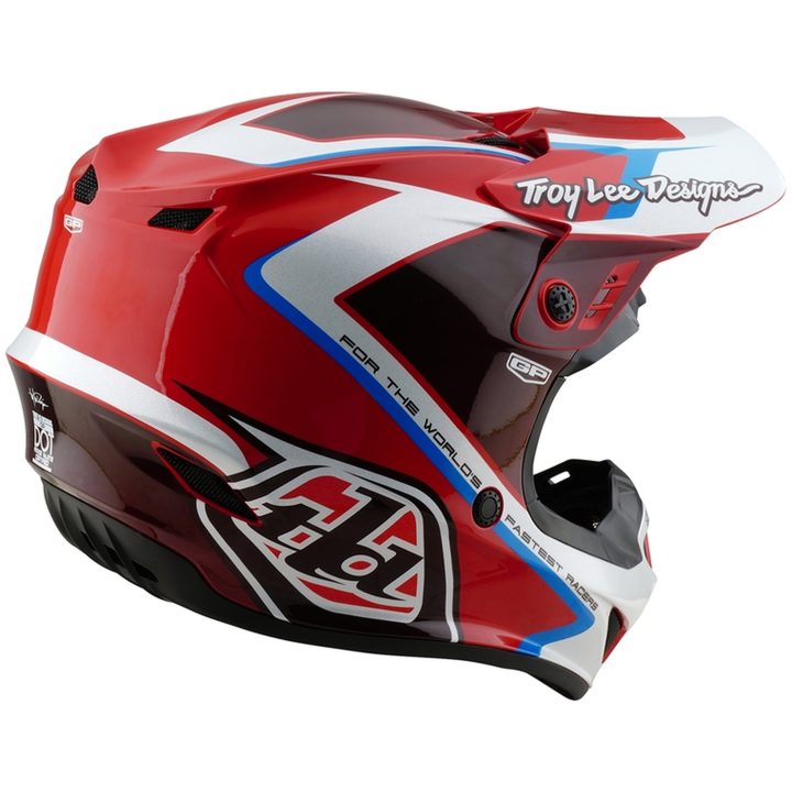 Crosshjälm GP Shutter Röd/Vit Blank TROY LEE DESIGNS Large Barn – bild 7