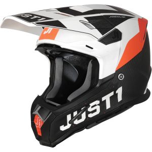 Crosshjälm J-22 Adrenaline Orange/Vit/Carbon Matt Just1