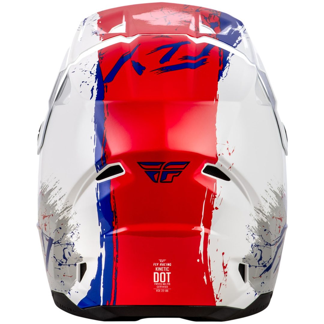 Crosshjälm Junior Kinetic Drip Röd/Vit/Blå FLY RACING Ys – bild 3