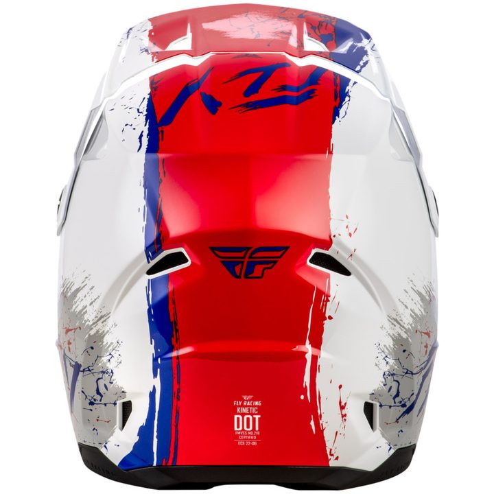 Crosshjälm Junior Kinetic Drip Röd/Vit/Blå FLY RACING Ys – bild 3