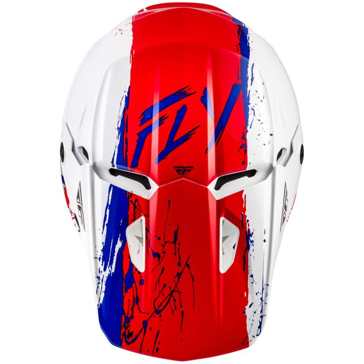 Crosshjälm Junior Kinetic Drip Röd/Vit/Blå FLY RACING Ys – bild 4
