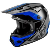 Crosshjälm Kinetic Crest Grå/Svart/Blå FLY RACING
