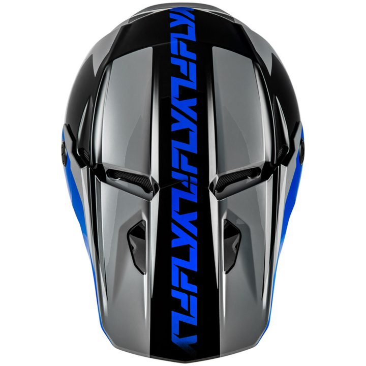 Crosshjälm Kinetic Crest Grå/Svart/Blå FLY RACING s – bild 3