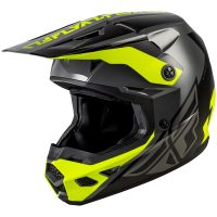 Crosshjälm Kinetic Crest Grå/Svart/Neon Gul FLY RACING