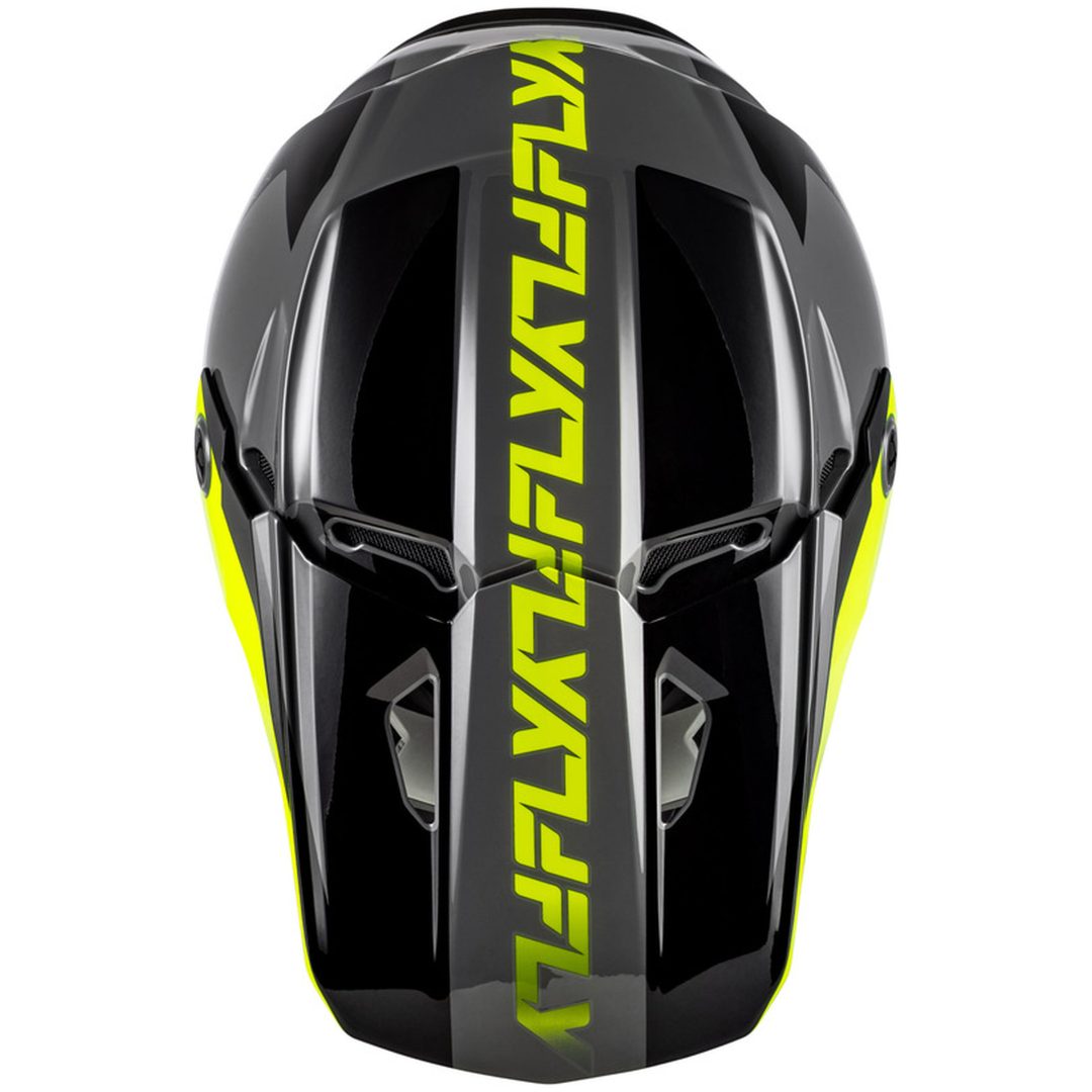 Crosshjälm Kinetic Crest Grå/Svart/Neon Gul FLY RACING s – bild 2