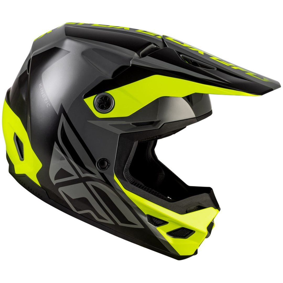 Crosshjälm Kinetic Crest Grå/Svart/Neon Gul FLY RACING s – bild 3