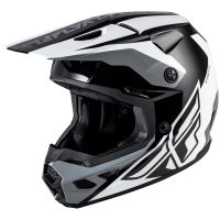 Crosshjälm Kinetic Crest Svart/Vit/Grå FLY RACING