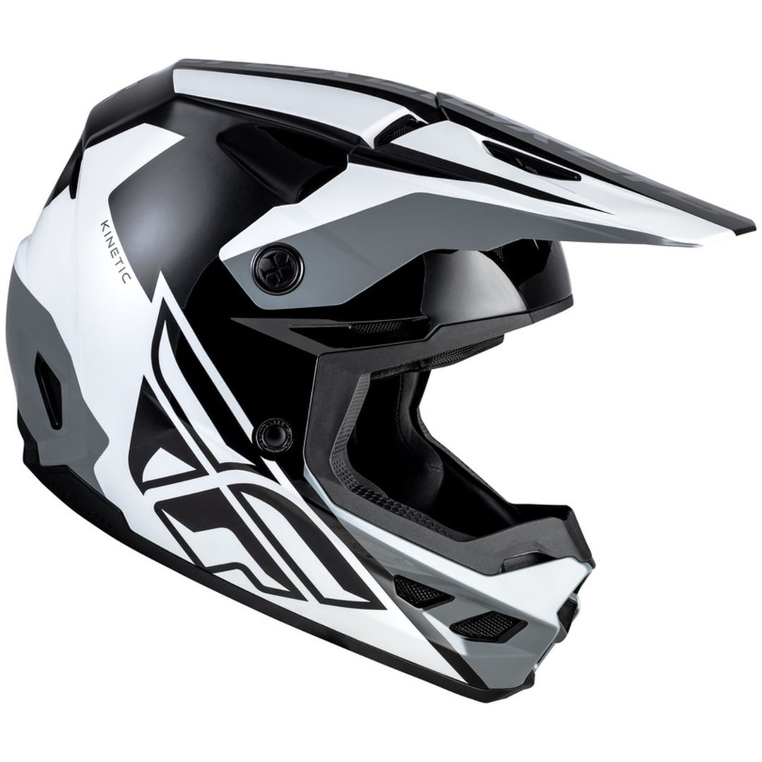 Crosshjälm Kinetic Crest Svart/Vit/Grå FLY RACING s – bild 4
