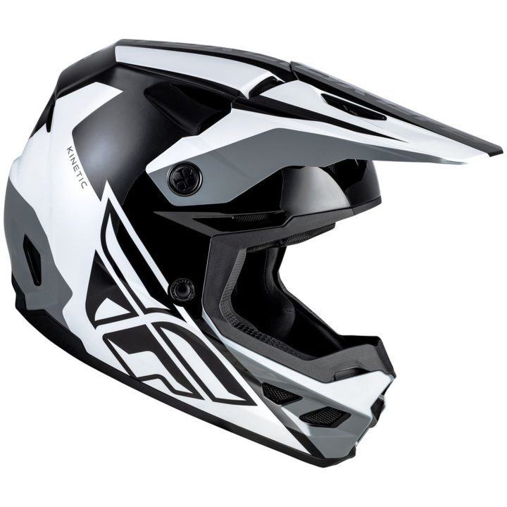 Crosshjälm Kinetic Crest Svart/Vit/Grå FLY RACING s – bild 4