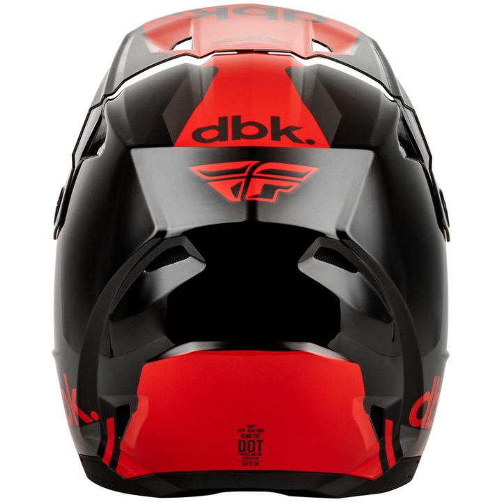 Crosshjälm Kinetic DBK 27 Svart Grå Röd FLY RACING M – bild 3
