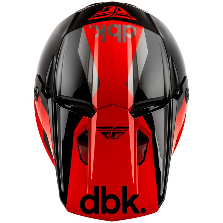 Crosshjälm Kinetic DBK 27 Svart Grå Röd FLY RACING M – bild 4