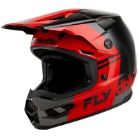 Crosshjälm Kinetic DBK 27 Svart Grå Röd FLY RACING