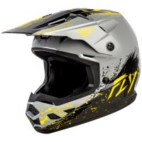 Crosshjälm Kinetic Drip Grå/Svart/Gul FLY RACING