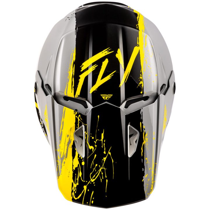 Crosshjälm Kinetic Drip Grå/Svart/Gul FLY RACING Ys – bild 3