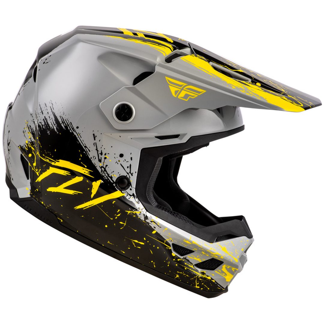 Crosshjälm Kinetic Drip Grå/Svart/Gul FLY RACING Ys – bild 4