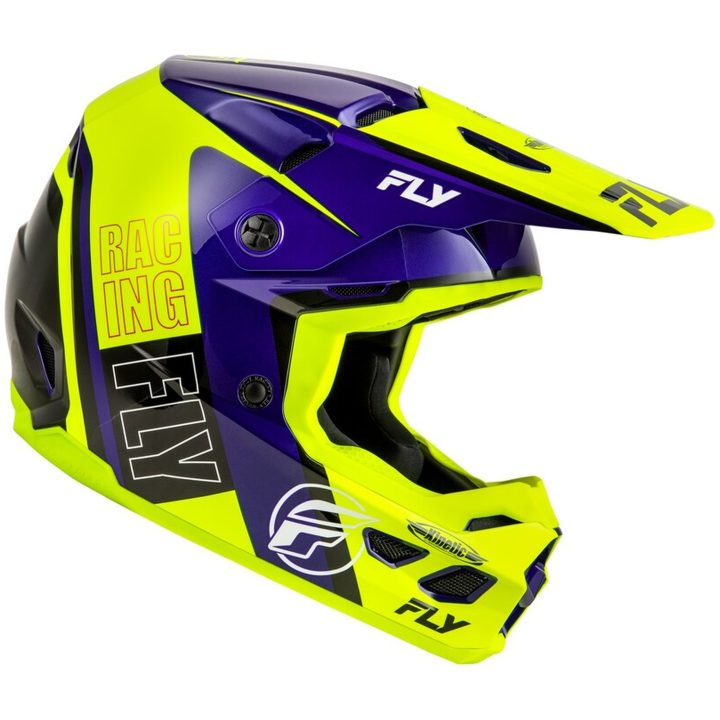 Crosshjälm Kinetic Rally Hi-vis/blå/svart/gul FLY RACING XL – bild 4