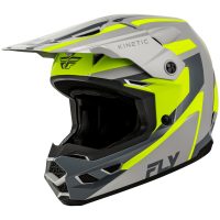 Crosshjälm Kinetic Sync Grå Neongul FLY RACING