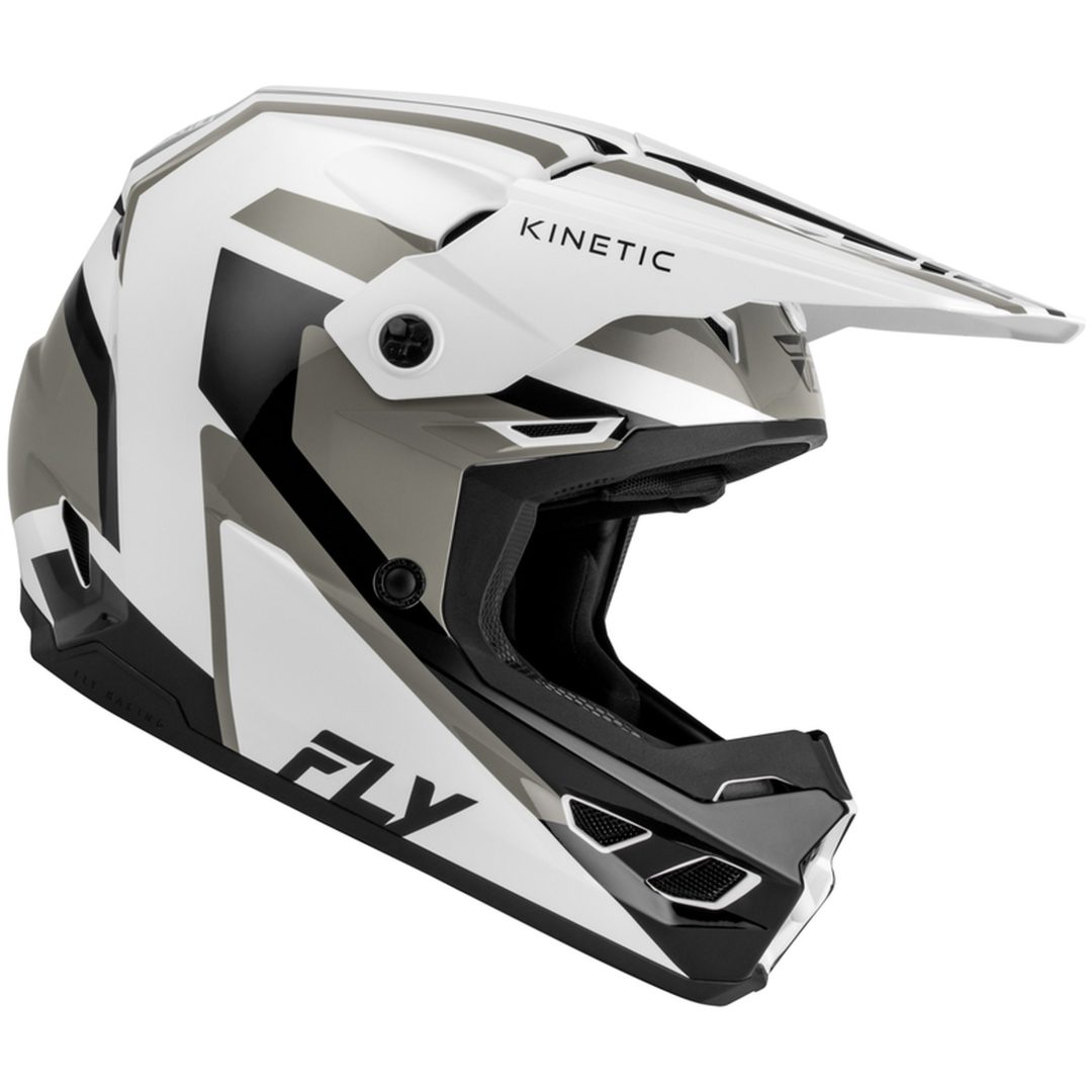 Crosshjälm Kinetic Sync Vit Svart Grå FLY RACING s – bild 2