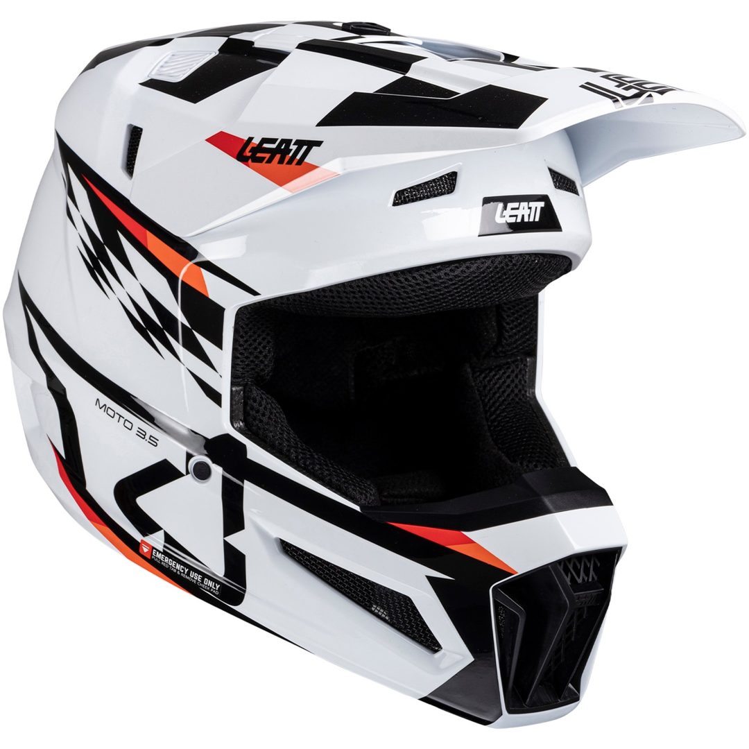 Crosshjälm Kit Moto 3.5 Jr Vit Leatt 51-52cm (M)