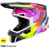 Crosshjälm Lite Racing Blå Neon-gul Pärlemor Shot