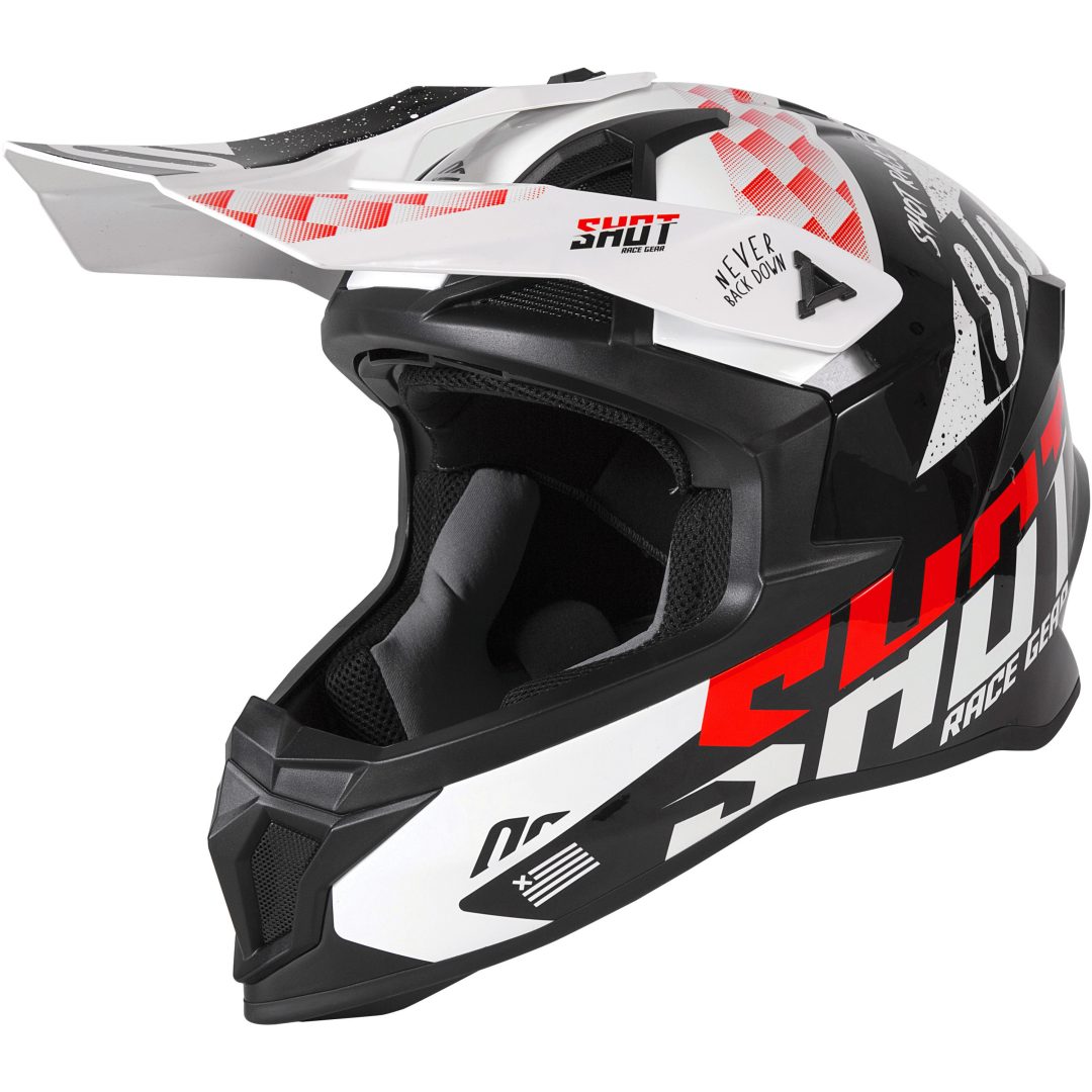 Crosshjälm Lite Rush Svart/Röd Shot XL