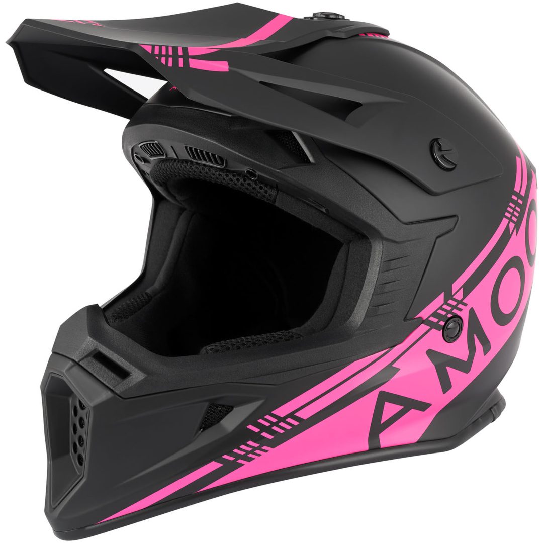 Crosshjälm Meteor V2 Svart Rosa AMOQ XL