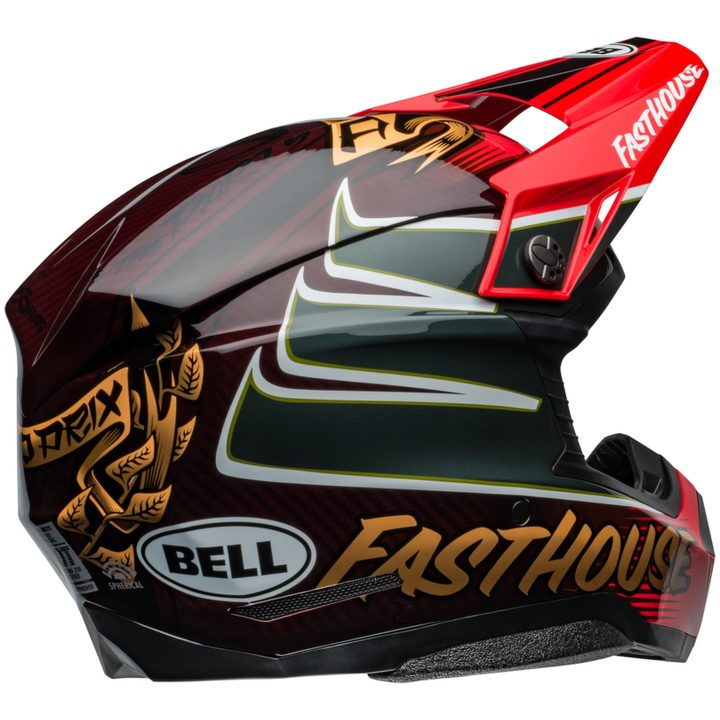 Crosshjälm Moto-10 Spherical Fasthouse Ditd 24 Glans Röd/guld BELL s – bild 5
