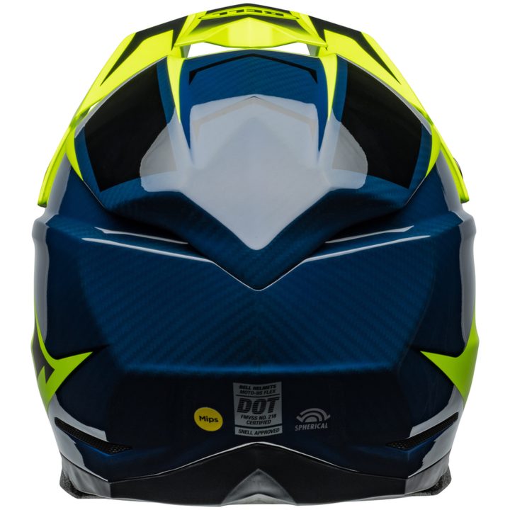 Crosshjälm Moto-10 Spherical Skivad Matt Glans Retina Blå/neon Gul BELL XL – bild 6